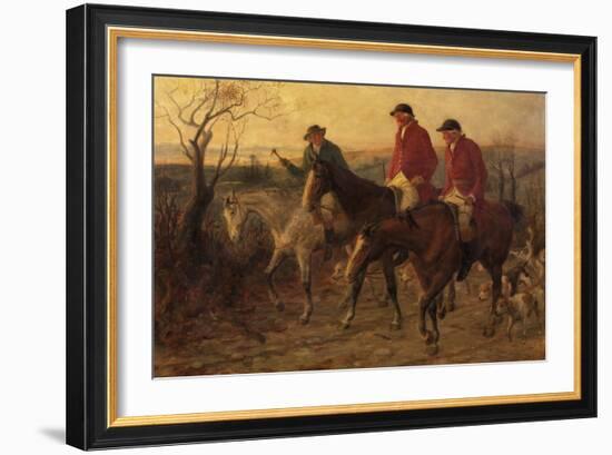 Three Jolly Huntsmen, 1878 (Oil on Canvas)-Randolph Caldecott-Framed Giclee Print