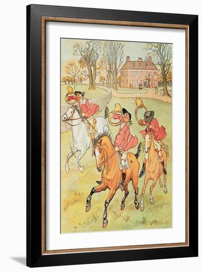 Three Jovial Huntsmen-Randolph Caldecott-Framed Giclee Print