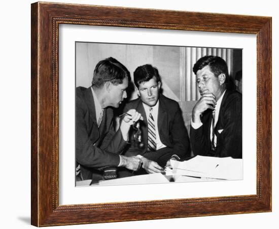 Three Kennedy Brothers at Rackets Hearing-null-Framed Photo