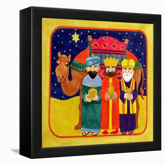 Three Kings and Camel-Linda Benton-Framed Premier Image Canvas