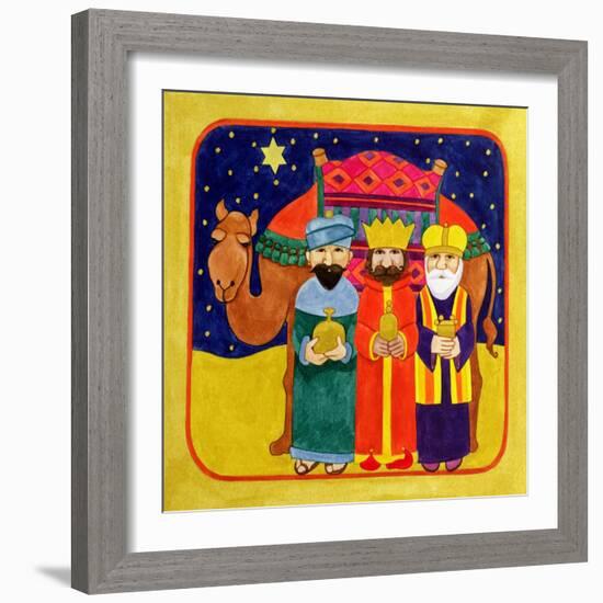 Three Kings and Camel-Linda Benton-Framed Giclee Print