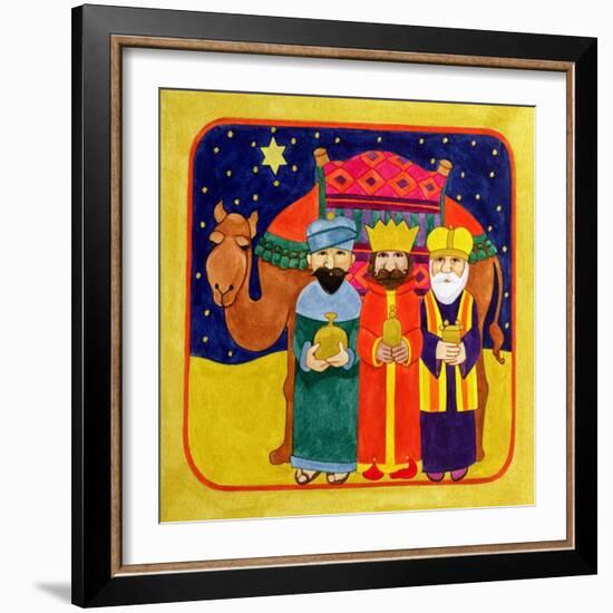 Three Kings and Camel-Linda Benton-Framed Giclee Print