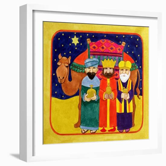 Three Kings and Camel-Linda Benton-Framed Giclee Print