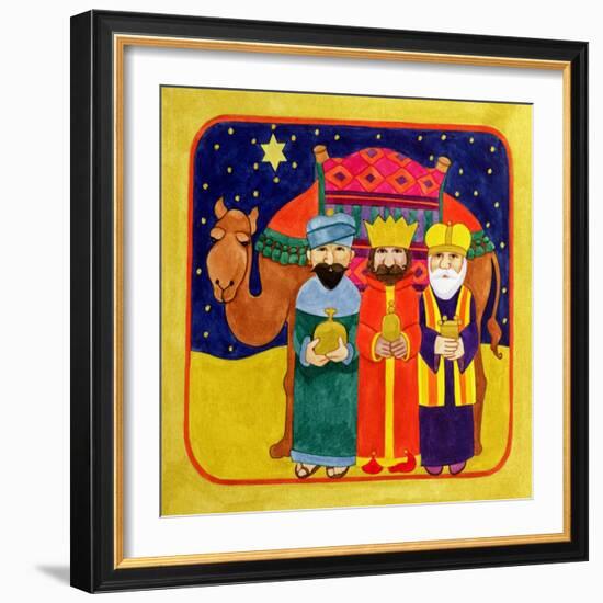 Three Kings and Camel-Linda Benton-Framed Giclee Print