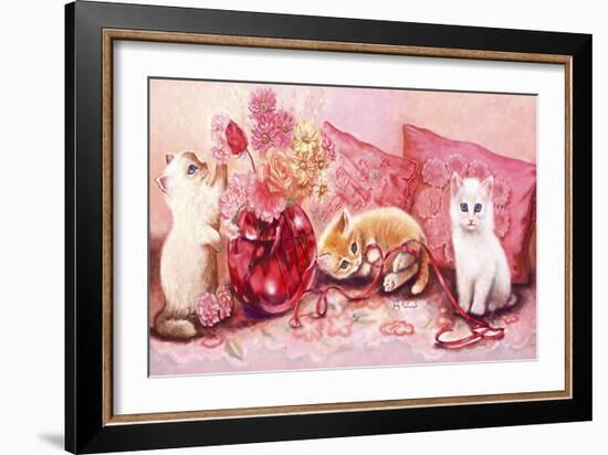 Three Kittens-Judy Mastrangelo-Framed Giclee Print