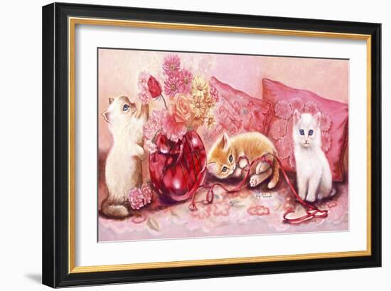 Three Kittens-Judy Mastrangelo-Framed Giclee Print