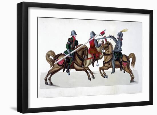 Three knights jousting at a tournament, 1842-Friedrich Martin von Reibisch-Framed Giclee Print