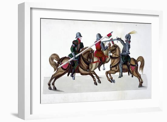 Three knights jousting at a tournament, 1842-Friedrich Martin von Reibisch-Framed Giclee Print