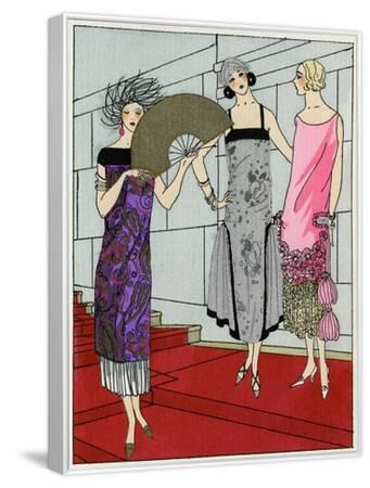 Three Ladies in Evening Dresses by Paul Poiret and Beer Art Print