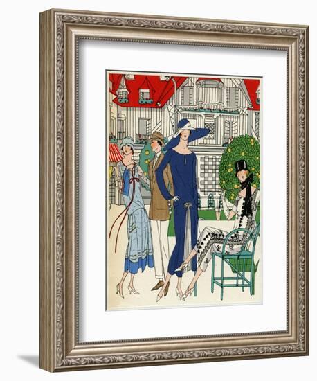 Three Ladies in Outfits by Jeanne Lanvin-null-Framed Art Print