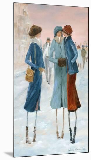 Three Ladies in the snow-Hélène Léveillée-Mounted Art Print