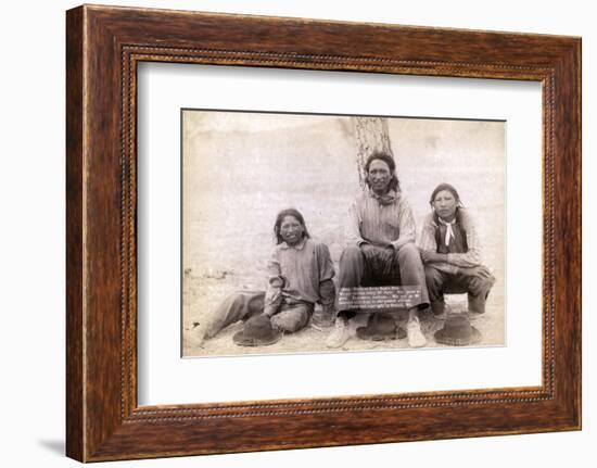 Three Lakota teenage boys in western clothing, 1891-John C. H. Grabill-Framed Photographic Print