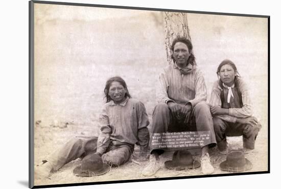 Three Lakota teenage boys in western clothing, 1891-John C. H. Grabill-Mounted Photographic Print