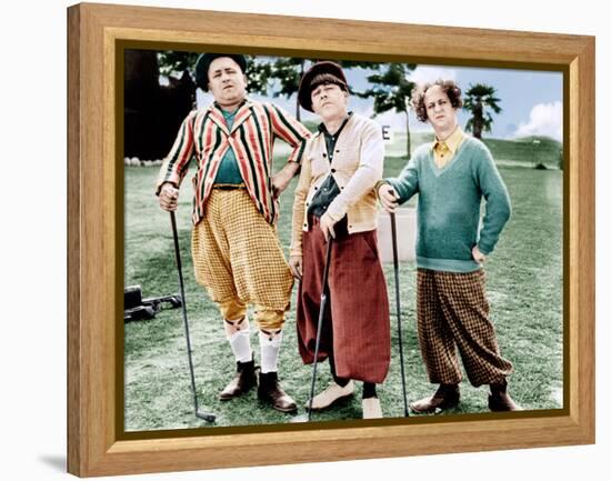 THREE LITTLE BEERS, from left: Curly Howard, Moe Howard, Larry Fine [the Three Stooges], 1935-null-Framed Stretched Canvas