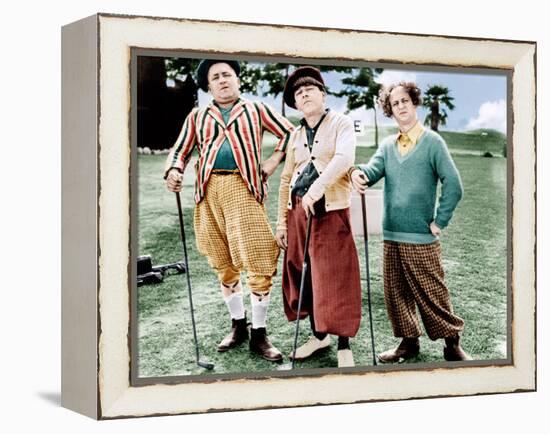 THREE LITTLE BEERS, from left: Curly Howard, Moe Howard, Larry Fine [the Three Stooges], 1935-null-Framed Stretched Canvas