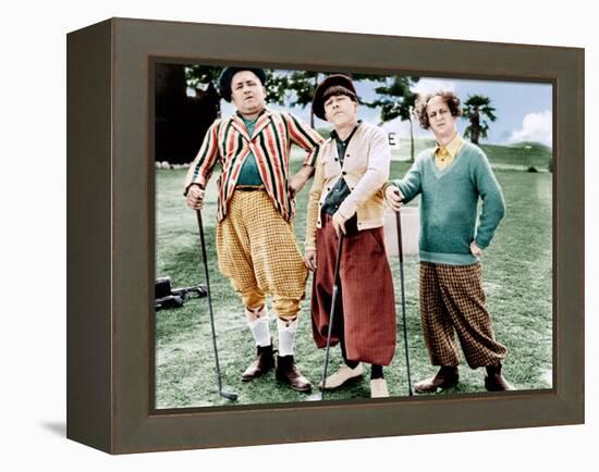 THREE LITTLE BEERS, from left: Curly Howard, Moe Howard, Larry Fine [the Three Stooges], 1935-null-Framed Stretched Canvas