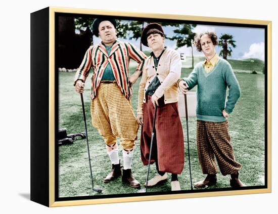 THREE LITTLE BEERS, from left: Curly Howard, Moe Howard, Larry Fine [the Three Stooges], 1935-null-Framed Stretched Canvas