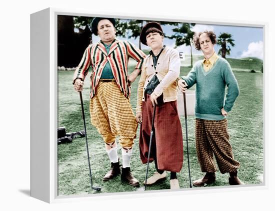 THREE LITTLE BEERS, from left: Curly Howard, Moe Howard, Larry Fine [the Three Stooges], 1935-null-Framed Stretched Canvas