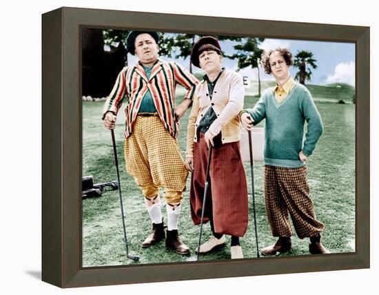 THREE LITTLE BEERS, from left: Curly Howard, Moe Howard, Larry Fine [the Three Stooges], 1935-null-Framed Stretched Canvas