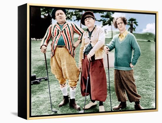 THREE LITTLE BEERS, from left: Curly Howard, Moe Howard, Larry Fine [the Three Stooges], 1935-null-Framed Stretched Canvas