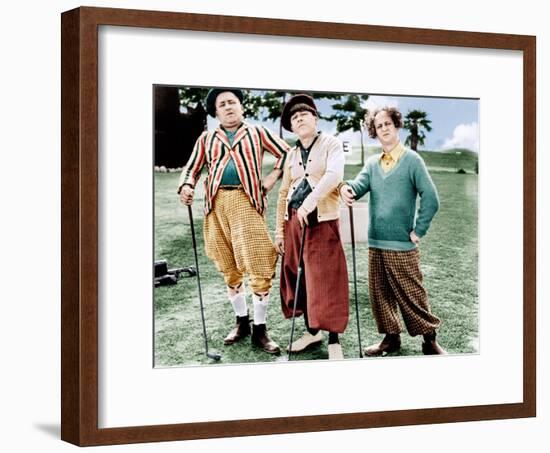 THREE LITTLE BEERS, from left: Curly Howard, Moe Howard, Larry Fine [the Three Stooges], 1935-null-Framed Photo