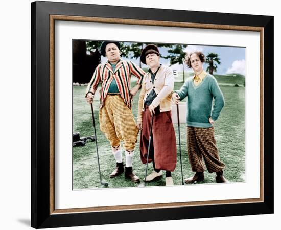 THREE LITTLE BEERS, from left: Curly Howard, Moe Howard, Larry Fine [the Three Stooges], 1935-null-Framed Photo