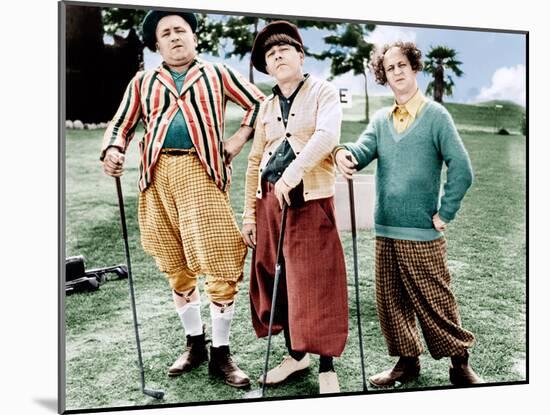 THREE LITTLE BEERS, from left: Curly Howard, Moe Howard, Larry Fine [the Three Stooges], 1935-null-Mounted Photo