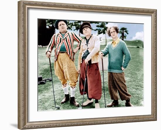 THREE LITTLE BEERS, from left: Curly Howard, Moe Howard, Larry Fine [the Three Stooges], 1935--Framed Photo
