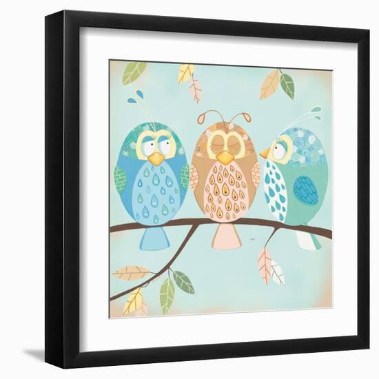 Three Little Birdies-Willow-Framed Art Print