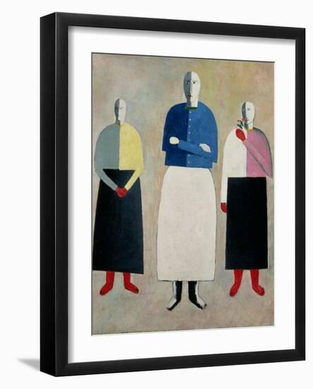 Three Little Girls, 1928-32-Kasimir Malevich-Framed Giclee Print