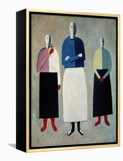 Three Little Girls. 1928-32-Kasimir Malewitsch-Framed Premier Image Canvas