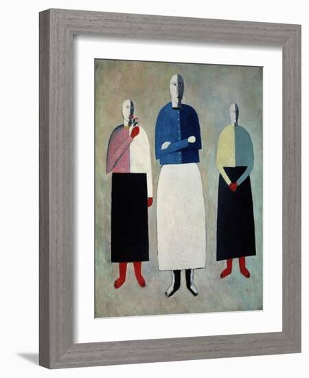 Three Little Girls. 1928-32-Kasimir Malewitsch-Framed Giclee Print