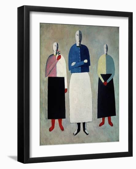 Three Little Girls. 1928-32-Kasimir Malewitsch-Framed Giclee Print