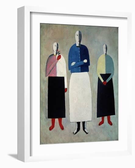 Three Little Girls. 1928-32-Kasimir Malewitsch-Framed Giclee Print