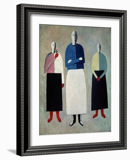 Three Little Girls. 1928-32-Kasimir Malewitsch-Framed Giclee Print