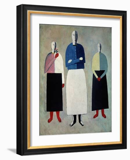 Three Little Girls. 1928-32-Kasimir Malewitsch-Framed Giclee Print