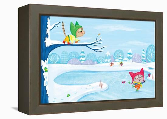 Three Little Kittens - Turtle-Elisa Chavarri-Framed Premier Image Canvas