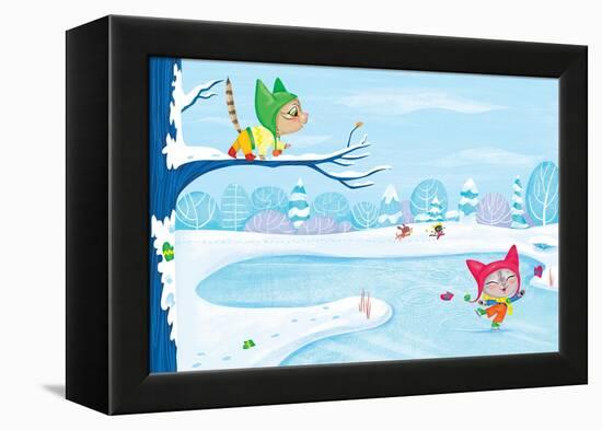 Three Little Kittens - Turtle-Elisa Chavarri-Framed Premier Image Canvas