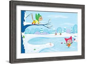 Three Little Kittens - Turtle-Elisa Chavarri-Framed Giclee Print
