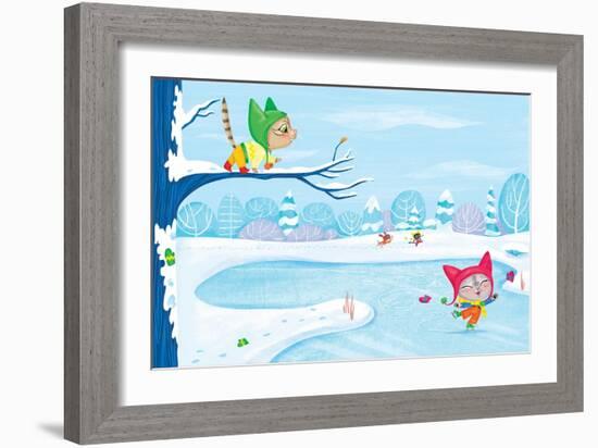 Three Little Kittens - Turtle-Elisa Chavarri-Framed Giclee Print