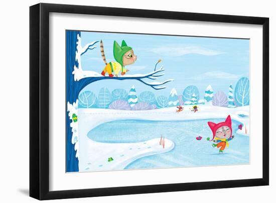 Three Little Kittens - Turtle-Elisa Chavarri-Framed Giclee Print