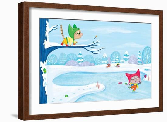 Three Little Kittens - Turtle-Elisa Chavarri-Framed Giclee Print