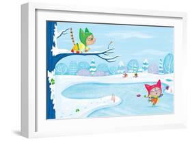 Three Little Kittens - Turtle-Elisa Chavarri-Framed Giclee Print