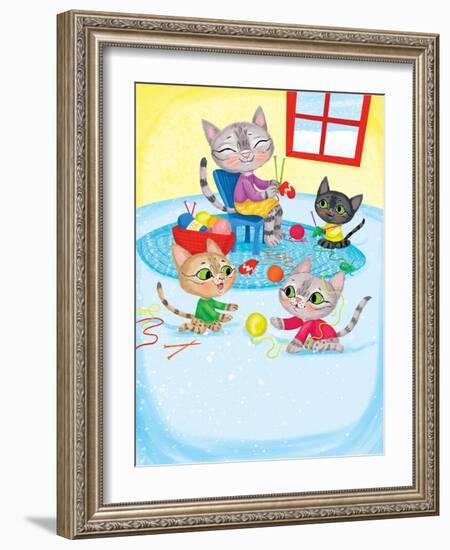 Three Little Kittens - Turtle-Elisa Chavarri-Framed Giclee Print