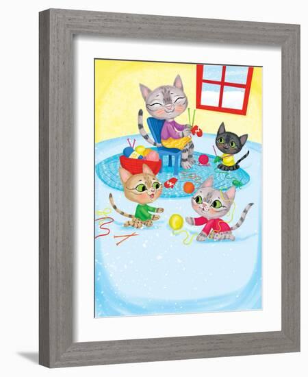 Three Little Kittens - Turtle-Elisa Chavarri-Framed Giclee Print