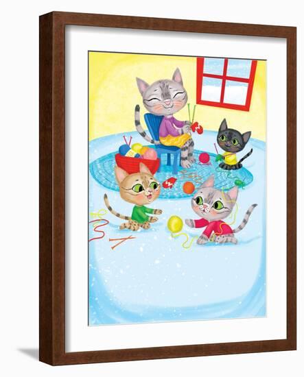 Three Little Kittens - Turtle-Elisa Chavarri-Framed Giclee Print