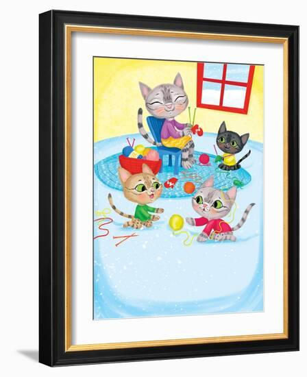 Three Little Kittens - Turtle-Elisa Chavarri-Framed Giclee Print