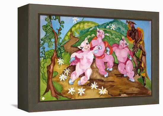 Three Little Pigs-Zelda Fitzgerald-Framed Stretched Canvas