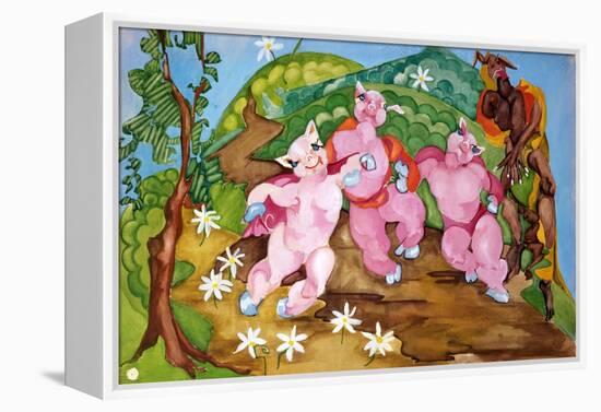 Three Little Pigs-Zelda Fitzgerald-Framed Stretched Canvas