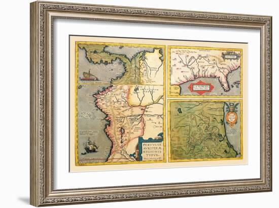 Three Maps-Abraham Ortelius-Framed Art Print